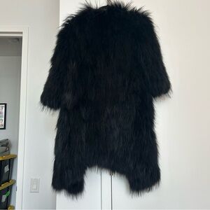 Milly Stretch Fur Faux Fur Mid Length Coat